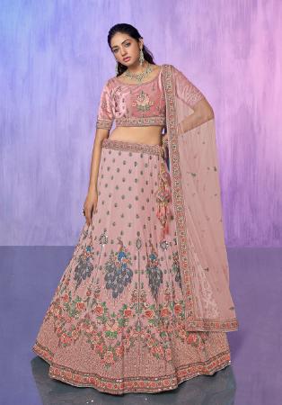 Picture of Enticing Georgette & Net Rosy Brown Lehenga Choli