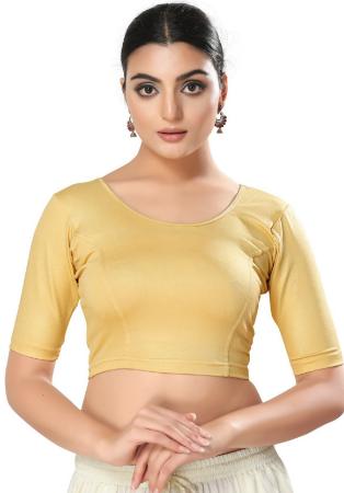 Picture of Fine Chiffon Khaki Designer Blouse