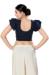 Picture of Appealing Cotton & Lycra Navy Blue Designer Blouse