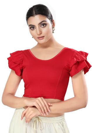 Picture of Bewitching Cotton & Lycra Crimson Designer Blouse