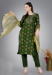 Picture of Cotton Dark Olive Green Readymade Salwar Kameez