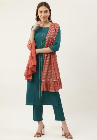 Picture of Crepe Dark Slate Grey Readymade Salwar Kameez