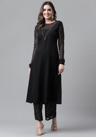 Picture of Nice Crepe Black Kurtis & Tunic