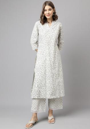 Picture of Fine Crepe Off White Kurtis & Tunic