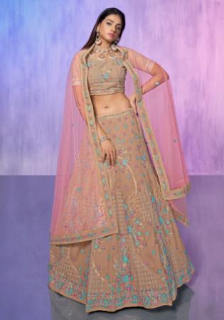 Picture of Graceful Georgette & Net Rosy Brown Lehenga Choli