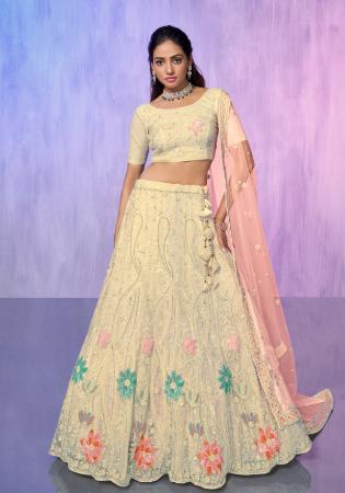 Picture of Bewitching Georgette & Net Floral White Lehenga Choli