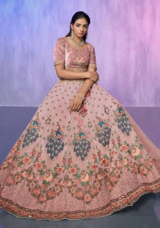 Picture of Graceful Georgette & Net Rosy Brown Lehenga Choli