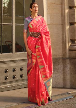 Picture of Beautiful Silk Crimson Saree