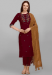 Picture of Comely Cotton Maroon Readymade Salwar Kameez