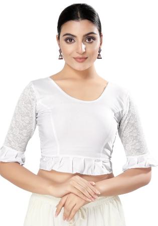 Picture of Alluring Lycra White Designer Blouse