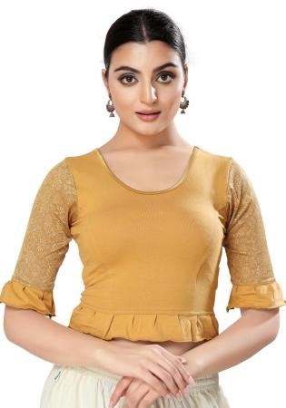 Picture of Nice Lycra Golden Rod Designer Blouse