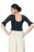 Picture of Ideal Lycra Navy Blue Designer Blouse