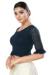 Picture of Ideal Lycra Navy Blue Designer Blouse