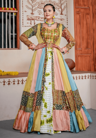 Picture of Rayon & Cotton Wheat Readymade Lehenga Choli