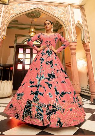 Picture of Beautiful Cotton Light Coral Party Wear Gown