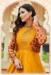 Picture of Stunning Cotton Dark Golden Rod Party Wear Gown