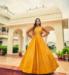 Picture of Stunning Cotton Dark Golden Rod Party Wear Gown