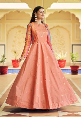 Picture of Admirable Cotton Light Coral Party Wear Gown