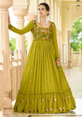 Picture of Taking Georgette Golden Rod Party Wear Gown