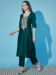 Picture of Gorgeous Cotton & Silk Teal Readymade Salwar Kameez