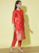 Picture of Cotton & Silk Fire Brick Readymade Salwar Kameez