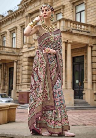 Picture of Classy Silk Dim Gray Saree