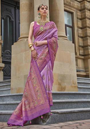 Picture of Magnificent Silk Violet Saree