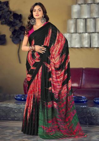 Picture of Lovely Satin & Silk Dark Slate Grey Saree