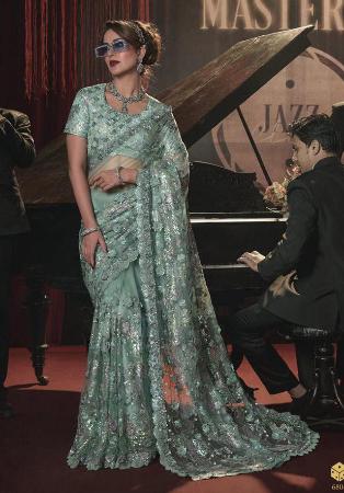 Picture of Magnificent Silk Dark Sea Green Saree