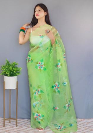 Picture of Admirable Organza Dark Sea Green Saree