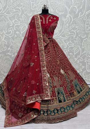 Picture of Appealing Chiffon Maroon Lehenga Choli