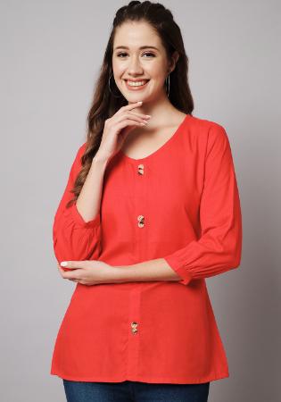 Picture of Bewitching Rayon Fire Brick Kurtis & Tunic