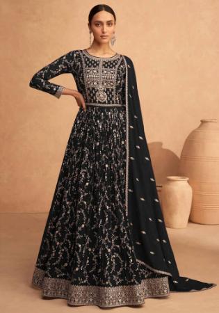 Picture of Comely Georgette Black Anarkali Salwar Kameez