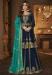 Picture of Georgette Navy Blue Straight Cut Salwar Kameez