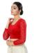 Picture of Well Formed Cotton & Lycra Red Designer Blouse