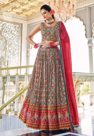 Picture of Sightly Georgette Dim Gray Readymade Lehenga Choli