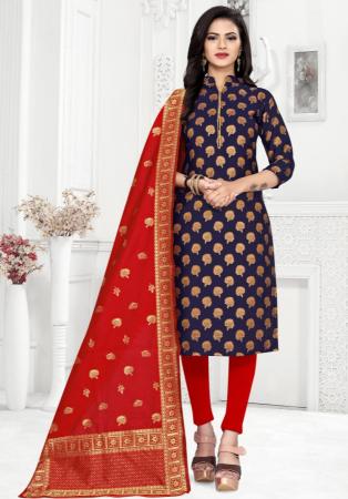 Picture of Taking Silk Indigo Straight Cut Salwar Kameez