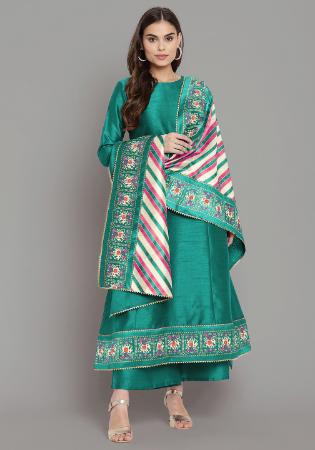 Picture of Exquisite Georgette Sea Green Readymade Salwar Kameez