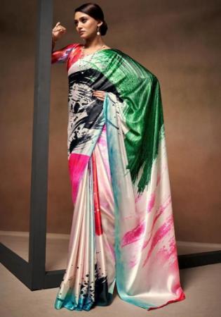 Picture of Ravishing Satin Silver Saree