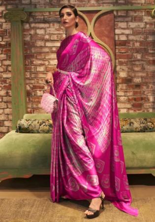 Picture of Sightly Satin Medium Violet Red Saree