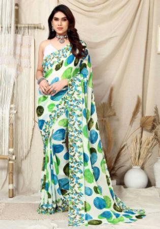 Picture of Bewitching Georgette Light Green Saree