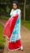 Picture of Nice Linen Red & Light Steel Blue Saree