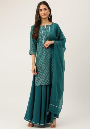 Picture of Crepe Dark Slate Grey Readymade Salwar Kameez