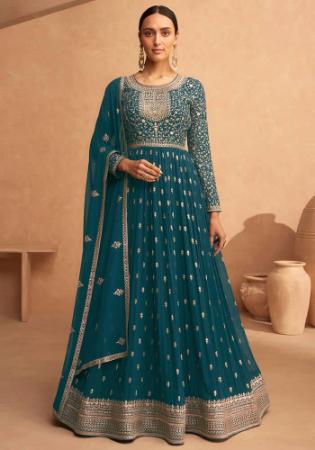 Picture of Georgette Midnight Blue Anarkali Salwar Kameez