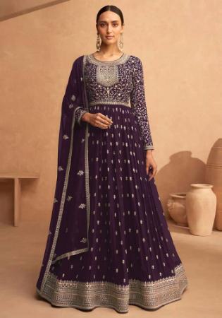 Picture of Radiant Georgette Purple Anarkali Salwar Kameez