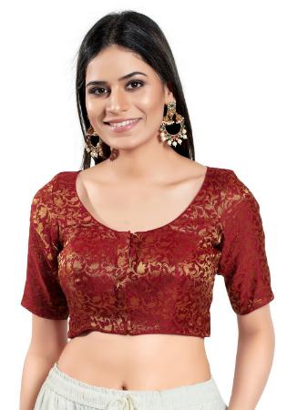 Picture of Beautiful Brasso Maroon Designer Blouse