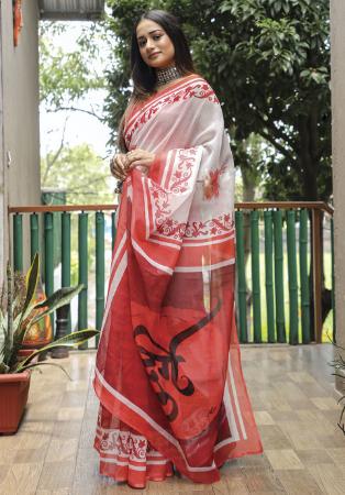 Picture of Amazing Linen White Saree