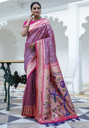 Picture of Ravishing Silk Medium Purple Saree