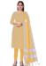 Picture of Elegant Cotton Yellow Straight Cut Salwar Kameez