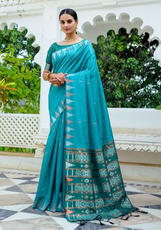 Picture of Wonderful Silk Teal Saree